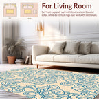 Elegant Blue Swirl Cloud Pattern Rug