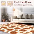 Warm Earth Tones Swirls Pattern Rug