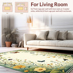Whimsical Floral and Butterfly Garden Design Rug