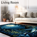 Magical Moonlit Night Garden Design Rug