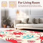 Red Crab Sea Life Pattern Rug