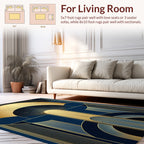 Elegant Gold Sunburst Geometric Design Rug