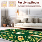 Vintage Insects Floral Botanical Pattern Rug