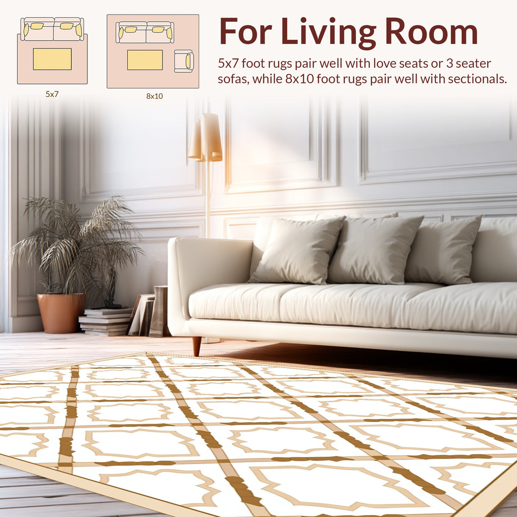 Geometric Lattice Diamond Pattern Rug