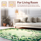 Whimsical Vine Botanical Green Border Rug
