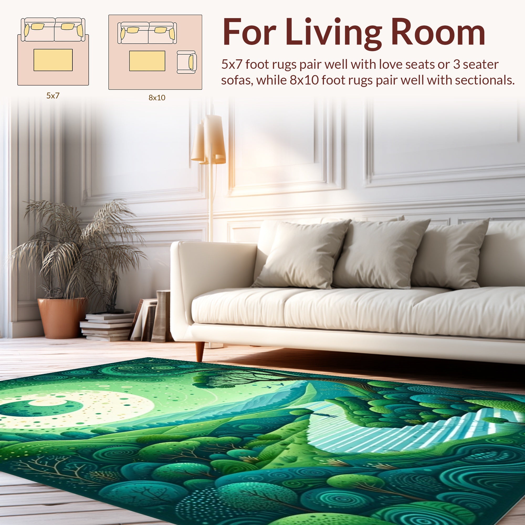 Enchanting Nature Spiral Landscape Rug