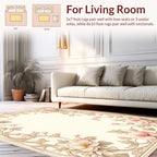 Soft Pink Floral Vine Scroll Rug
