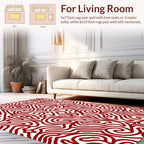 Ornate Red Swirl Pattern Rug