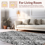 Intricate Line Art Floral Pattern Design Rug