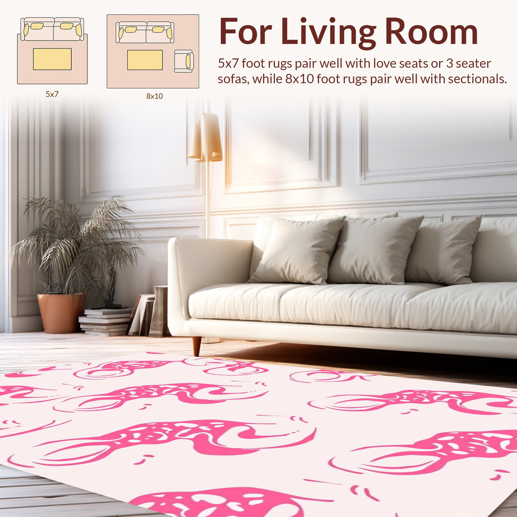 Pink Abstract Organic Pattern Rug