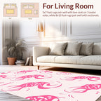 Pink Abstract Organic Pattern Rug