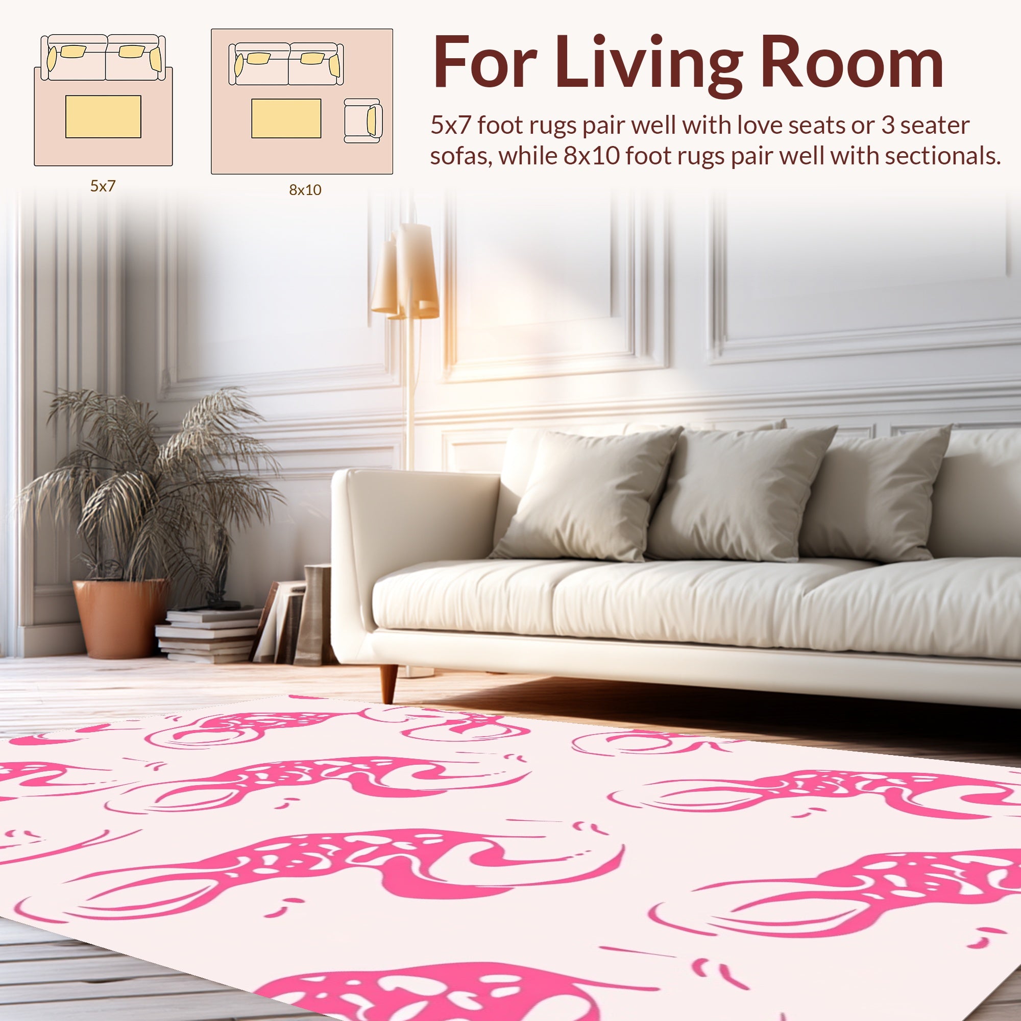Pink Abstract Organic Pattern Rug