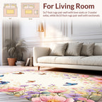 Whimsical Butterflies And Floral Meadow Rug