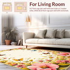 Floral Butterflies And Blossoms Design Rug