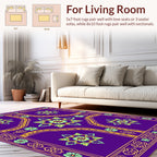 Purple Floral Medallion Pattern Rug
