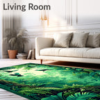 Emerald Forest Flying Birds Rug
