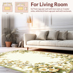 Cream Floral Branch Garden Pattern Rug