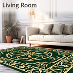 Emerald Gold Floral Archway Medallion Rug