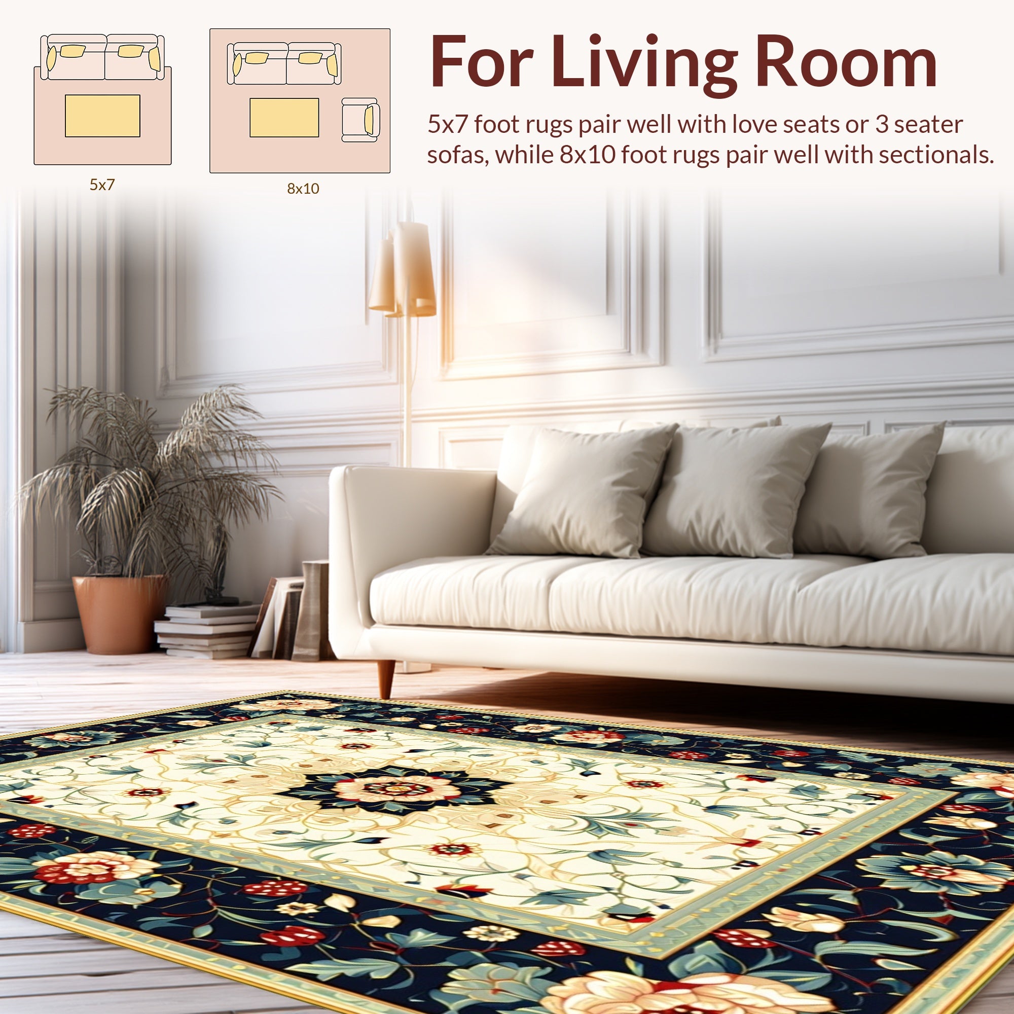 Floral Vines Decorative Rug