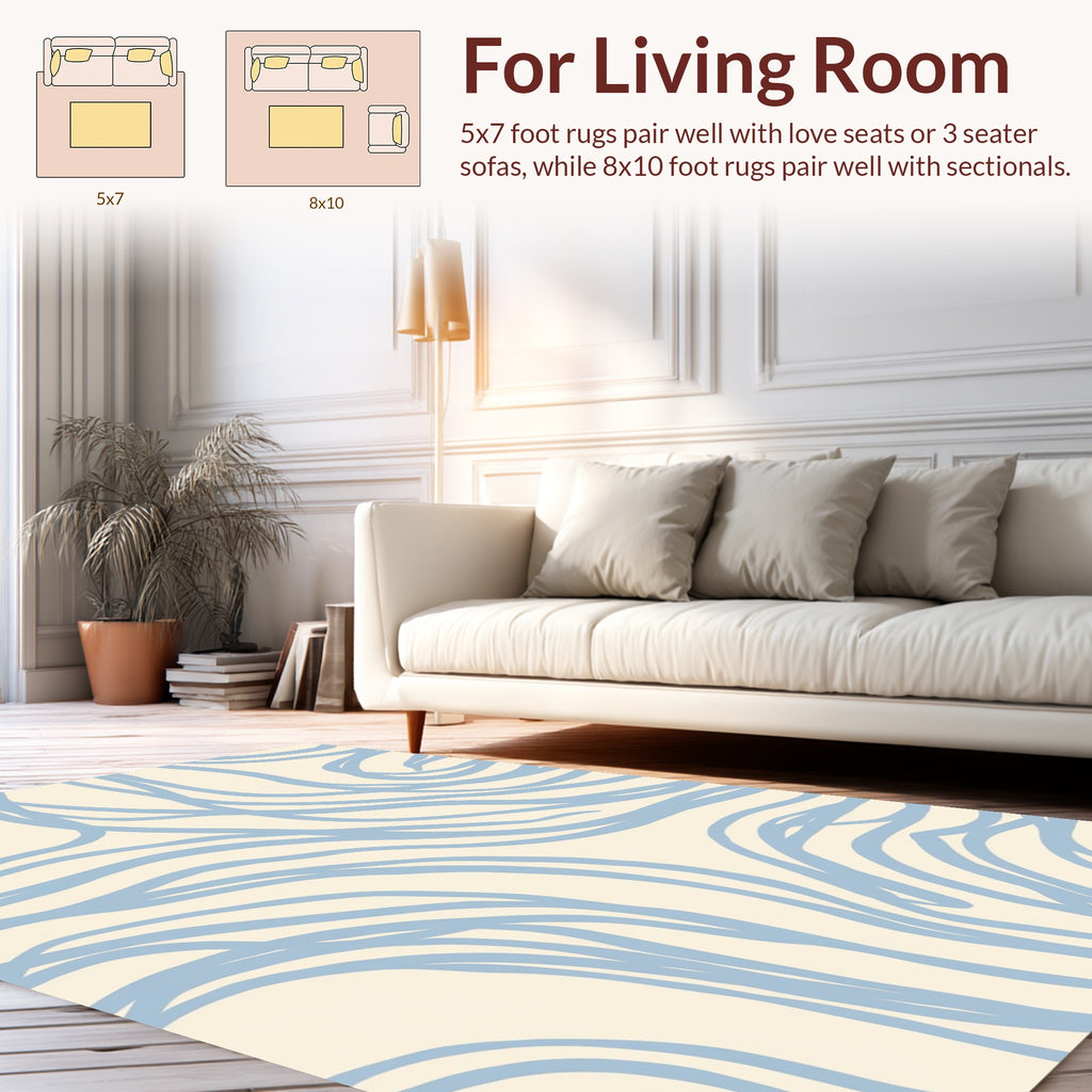 Abstract Soft Swirl Lines Rug