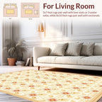 Cream Floral Patterned Elegant Rug