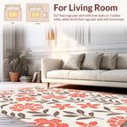 Coral Floral Leaf Pattern Rug