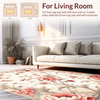 Elegant Floral Vines Blossom Pattern Rug