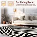 Bold Black and White Zebra Stripes Rug