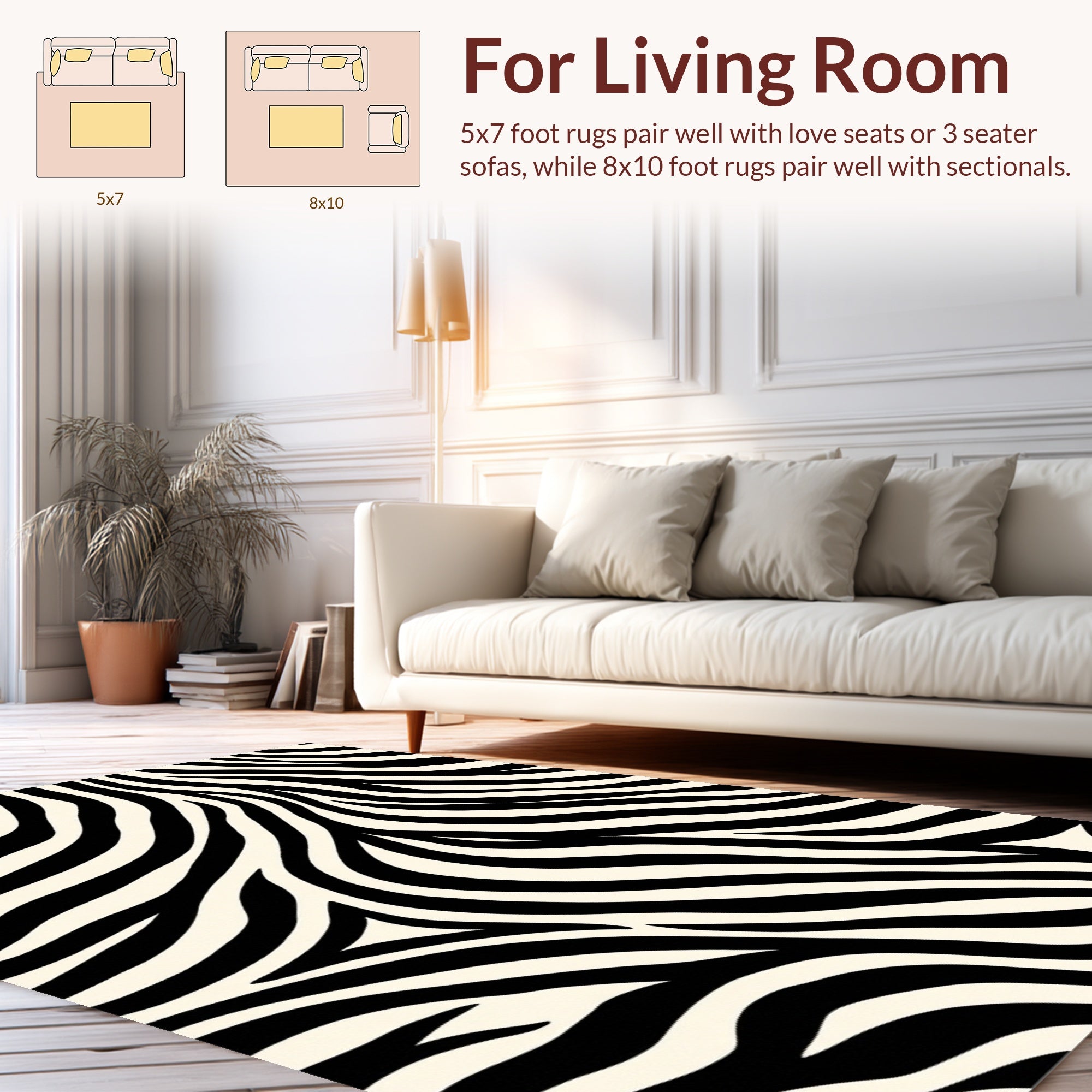 Bold Black and White Zebra Stripes Rug
