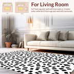 Abstract Black White Dash Pattern Rug