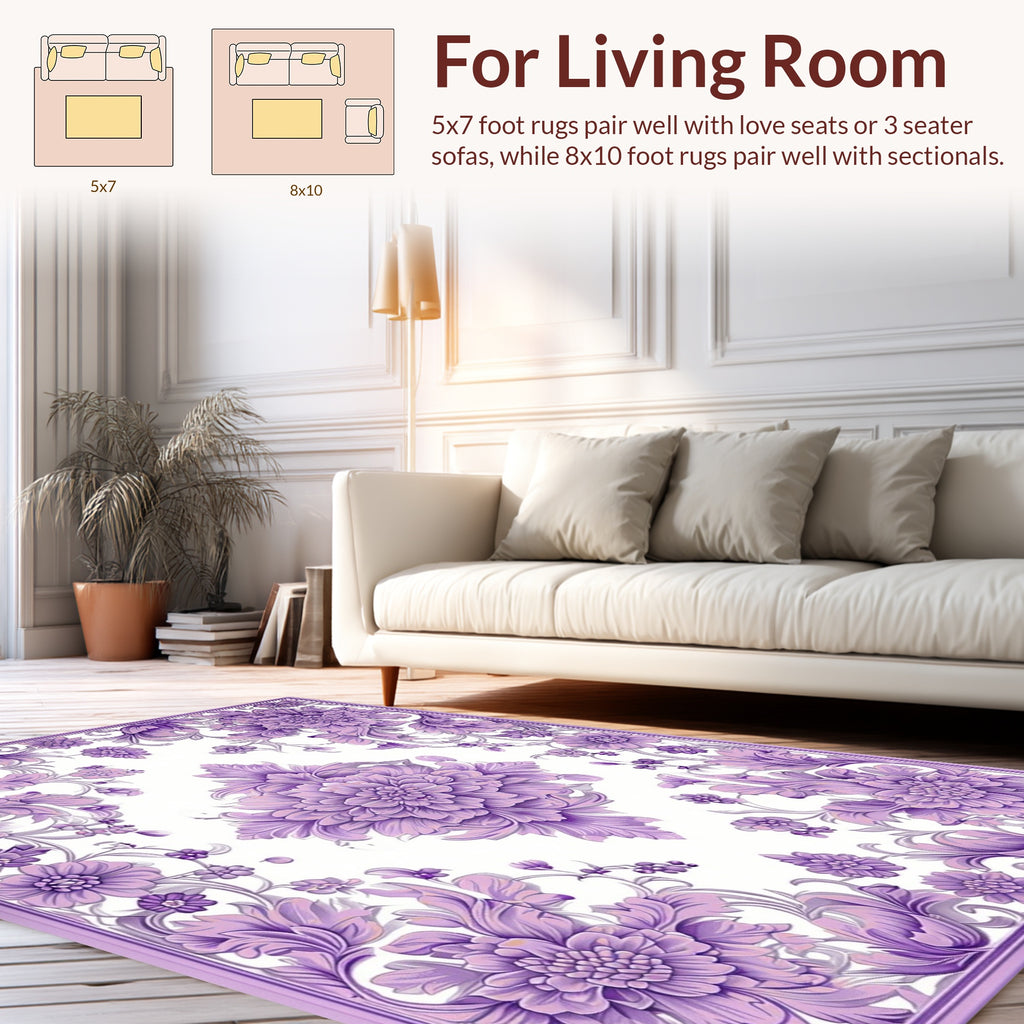 Lavish Floral Scrollwork Pattern Rug