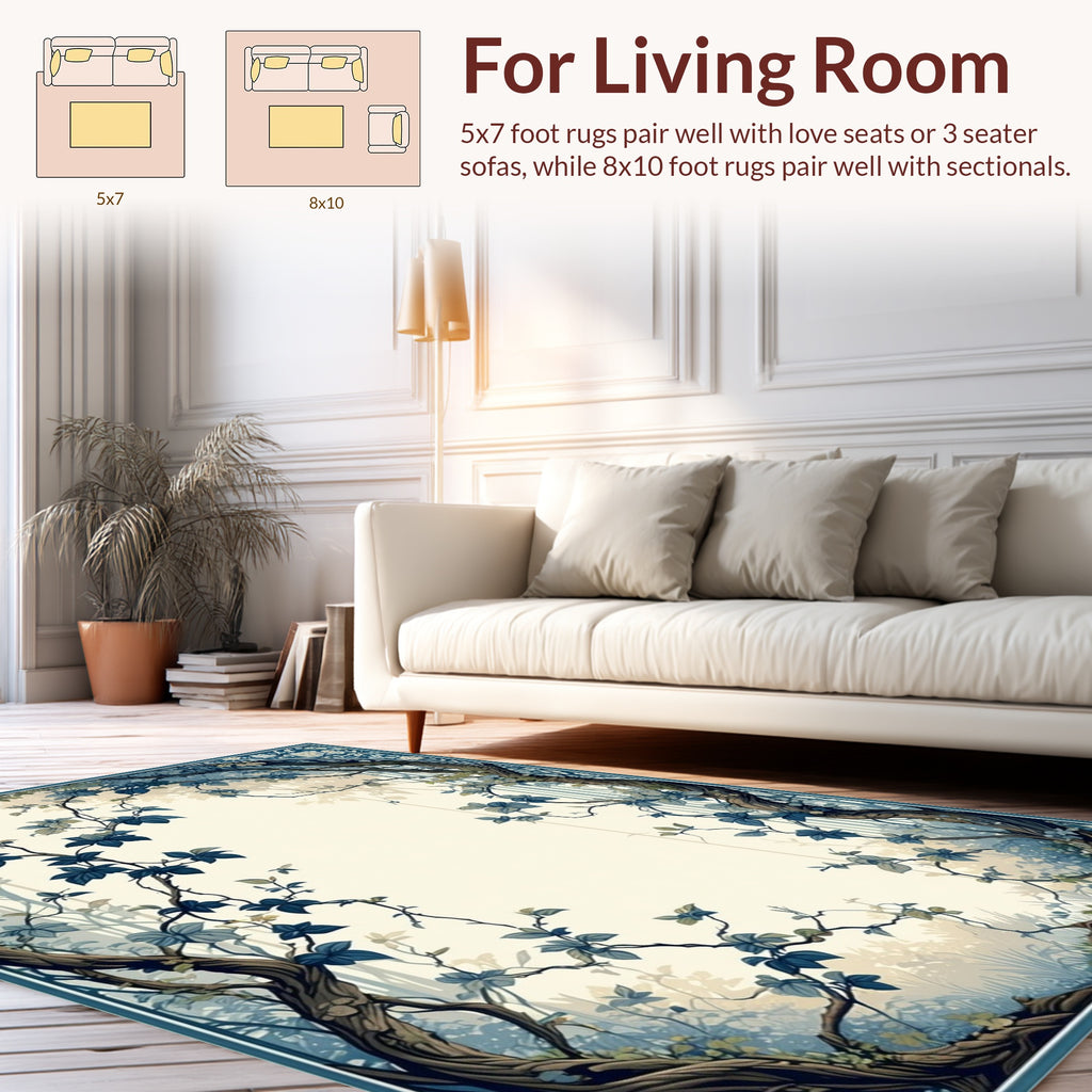 Enchanted Forest Blue Ivy Vines Rug