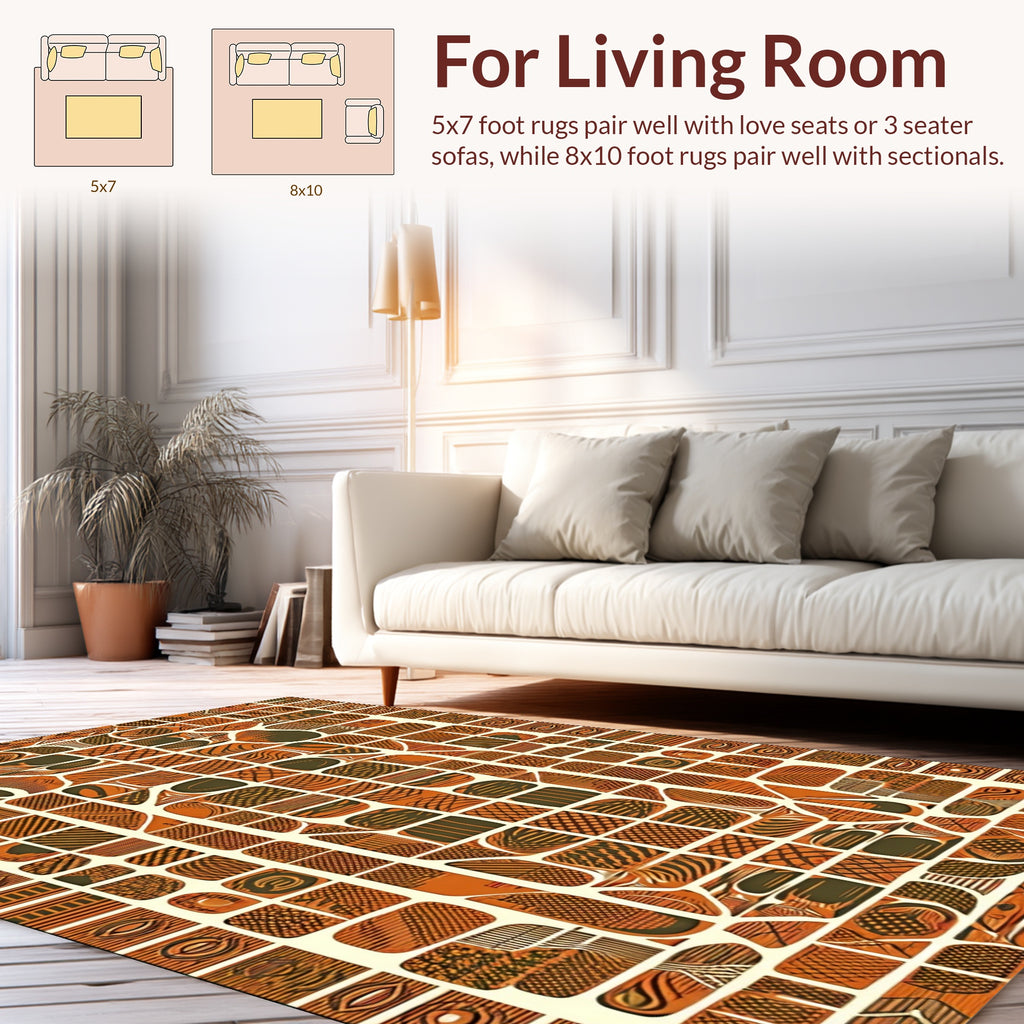 Exotic Tribal Geometric Pattern Rug