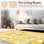 Golden Swirl Fluidic Abstract Design Rug