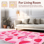 Pink Mushroom Pattern Play Rug