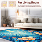 Enchanting Floral Night Sky Pattern Rug