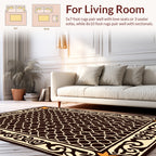 Ornate Lattice Floral Border Rug