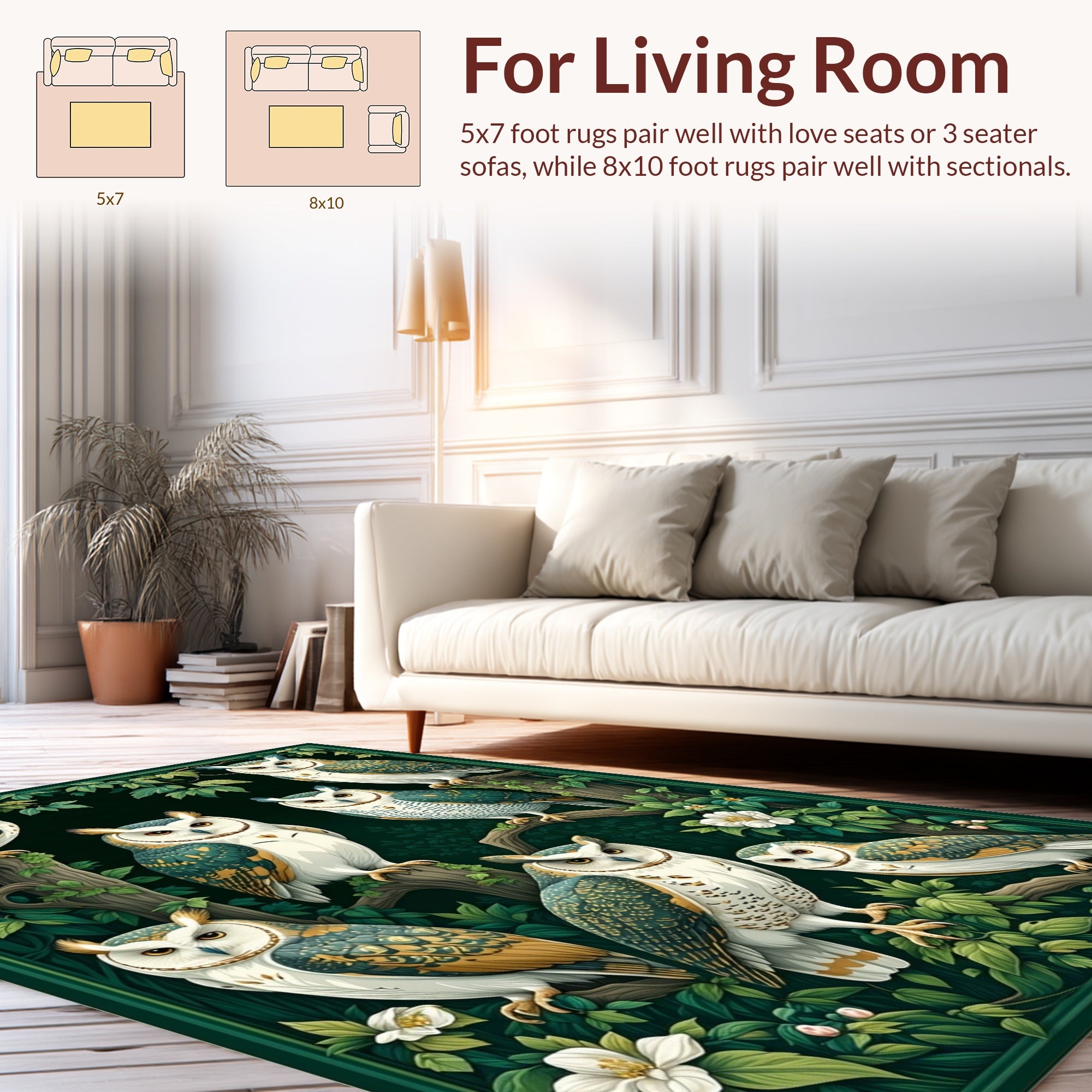 Enchanted Forest Owl Collection Rug