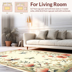 Nature Dragonflies and Flowers Pattern Rug
