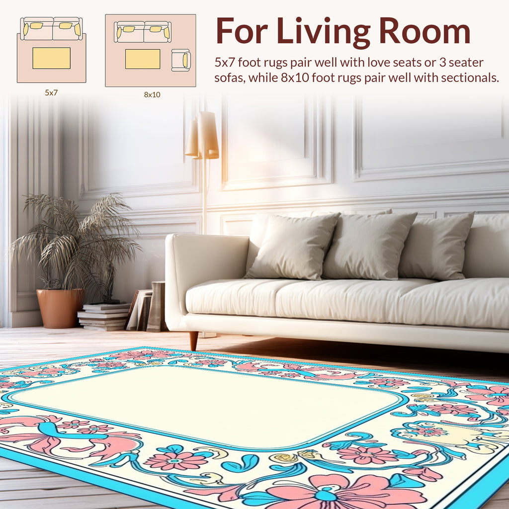 Art Nouveau Floral Swirls Rug