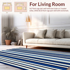Classic Blue White Stripe Rug