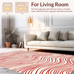 Red Organic Wave Pattern Rug