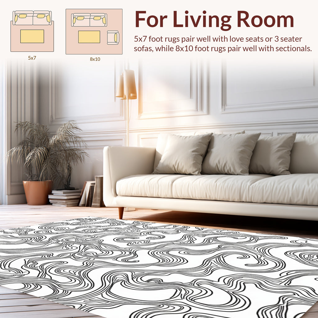 Abstract Swirl Linear Pattern Rug