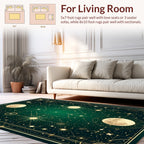 Celestial Gold Stars and Moons Design Rug