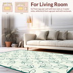 Natural Leaf Pattern Bordered Design Rug