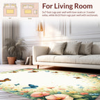 Whimsical Butterfly Floral Garden Rug