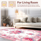 Pastel Pink Floral Scrollwork Rug