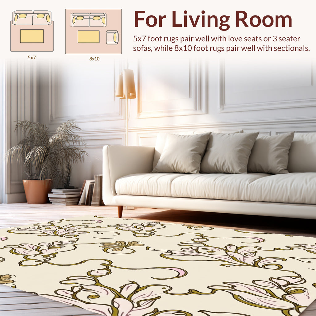 Art Nouveau Floral Swirls Rug