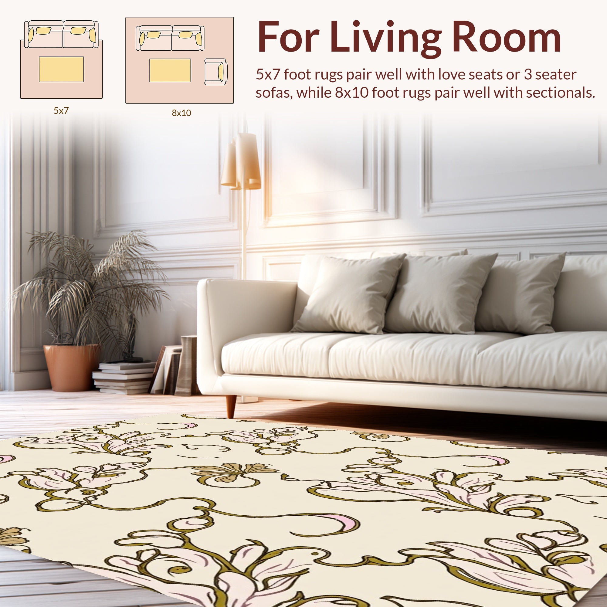 Art Nouveau Floral Swirls Rug