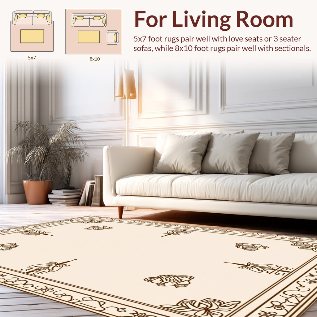Ornate Floral Borders and Accents Rug
